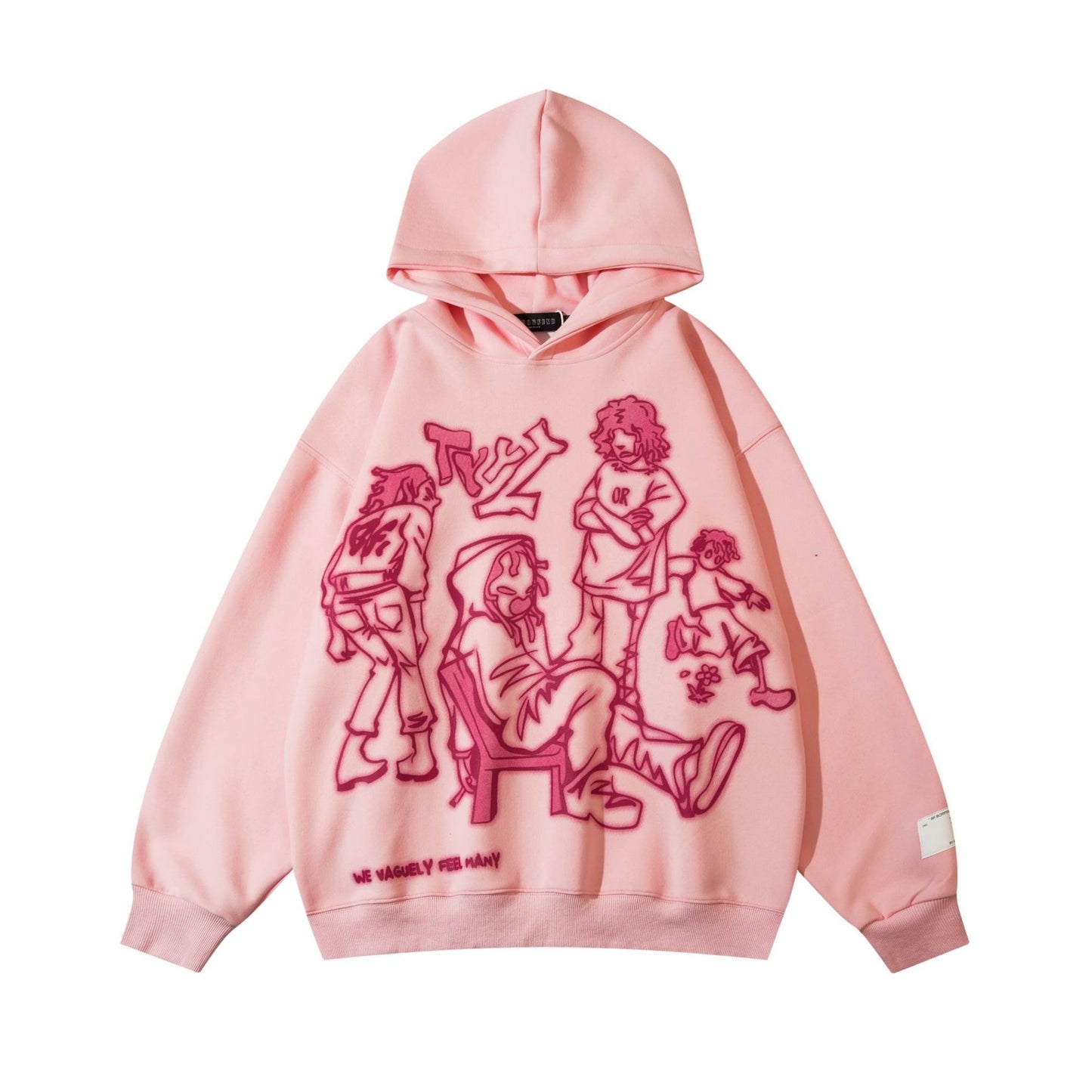 Hoodie with graffiti-style cartoon print