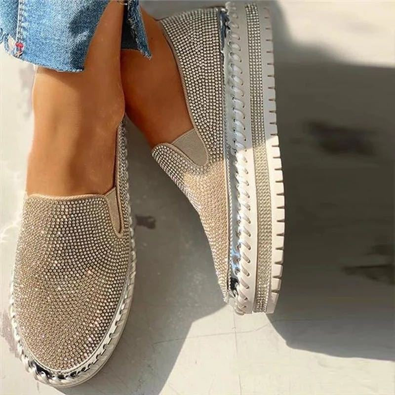 Korean Rhinestone Thick-Soled Casual Shoes