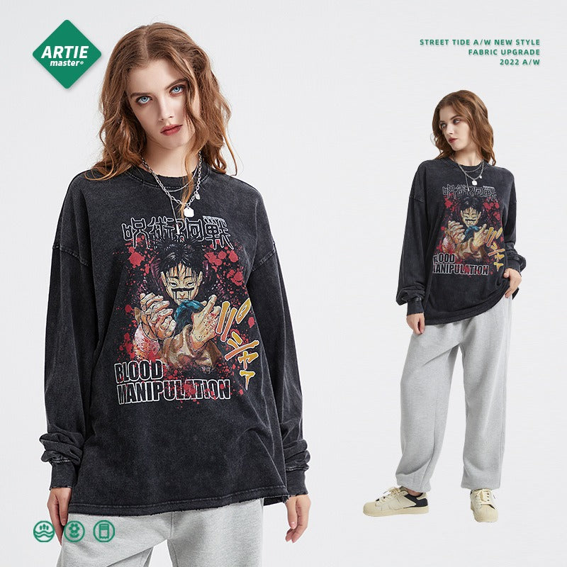 Jujutsu Kaisen print Long sleeved T-shirt