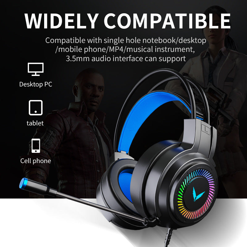 G58 7.1 channel wired computer headset with microphone, designed for gaming.