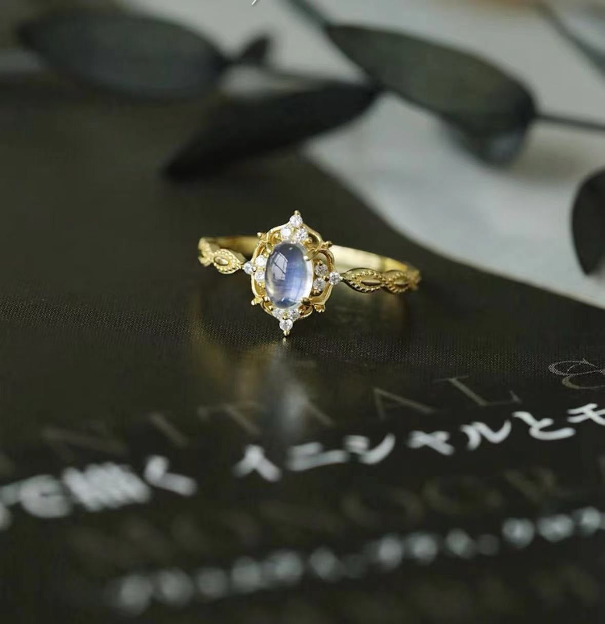 Blue Moonstone Ring: Japanese Korean Style