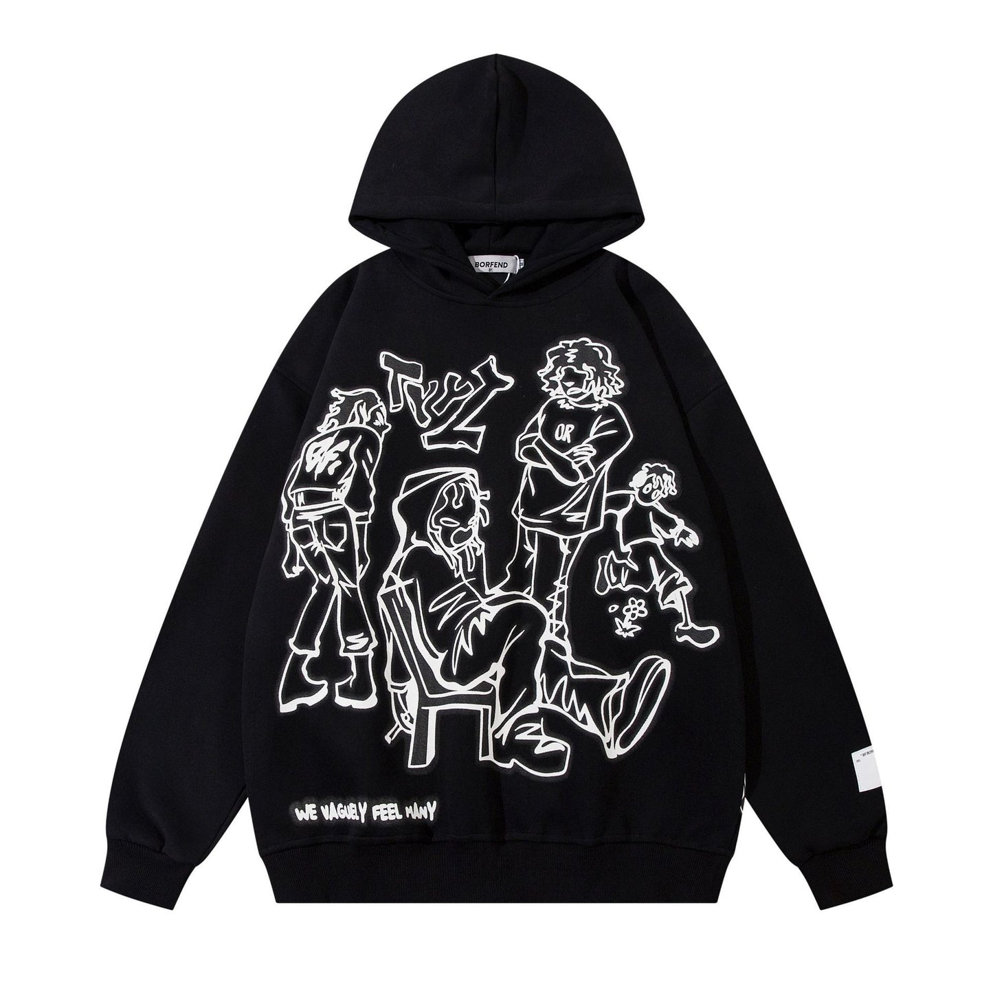 Hoodie with graffiti-style cartoon print