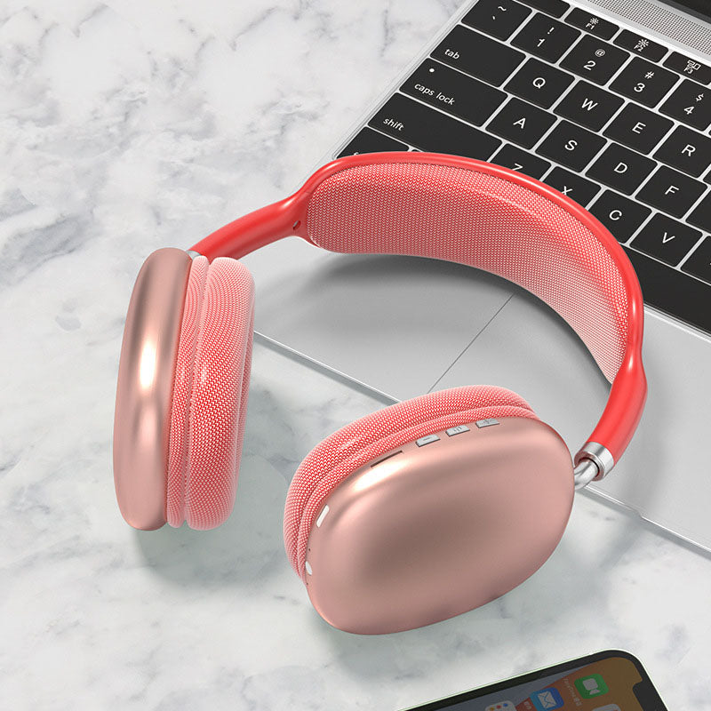 Bluetooth over-ear headset with 5.3 connectivity and long battery life, compatible with Apple, Huawei, and Xiaomi.