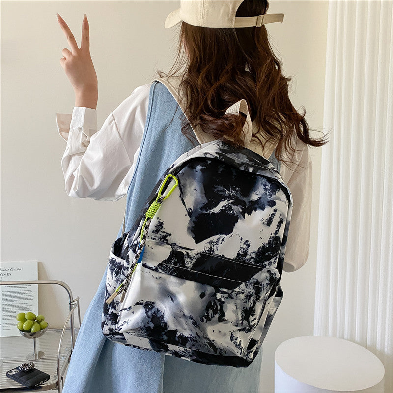 Trendy Women's Oil Painting Style Backpack, Small Travel Bag