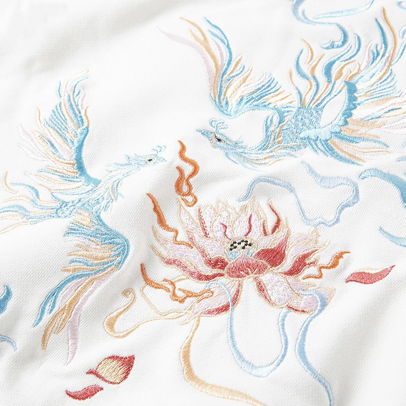 Chinese style phoenix embroidered sweatshirt