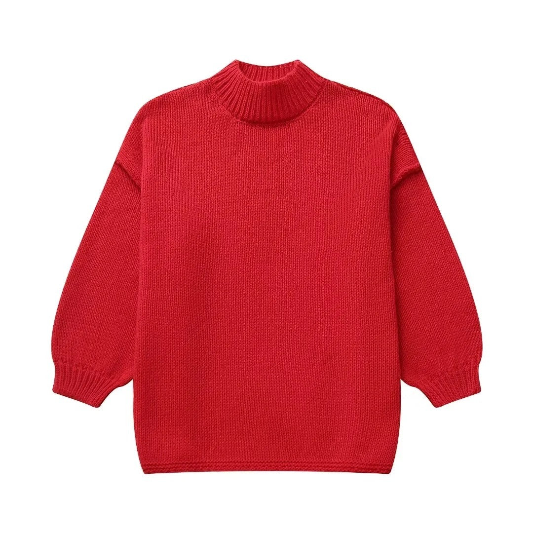 Round neck thin knit sweater