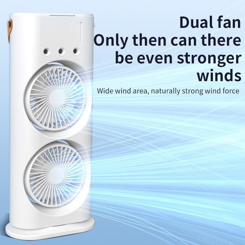 USB Rechargeable Mini Air Conditioner: Double-Ended Portable Cooling Fan