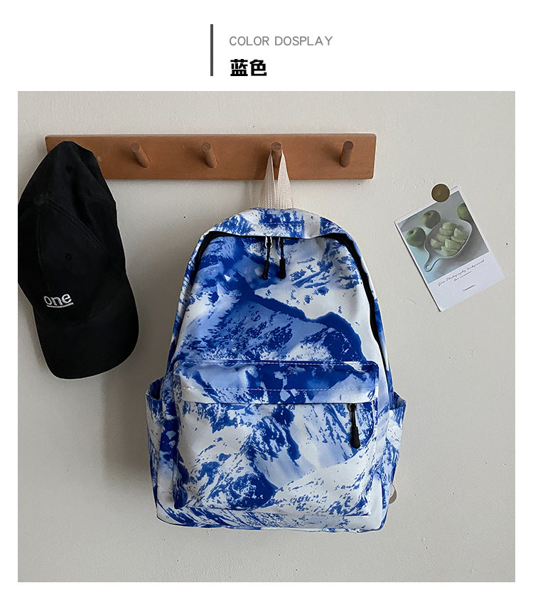 Trendy Women's Oil Painting Style Backpack, Small Travel Bag