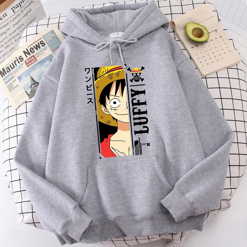 Luffy pullover hoodie with plush lining