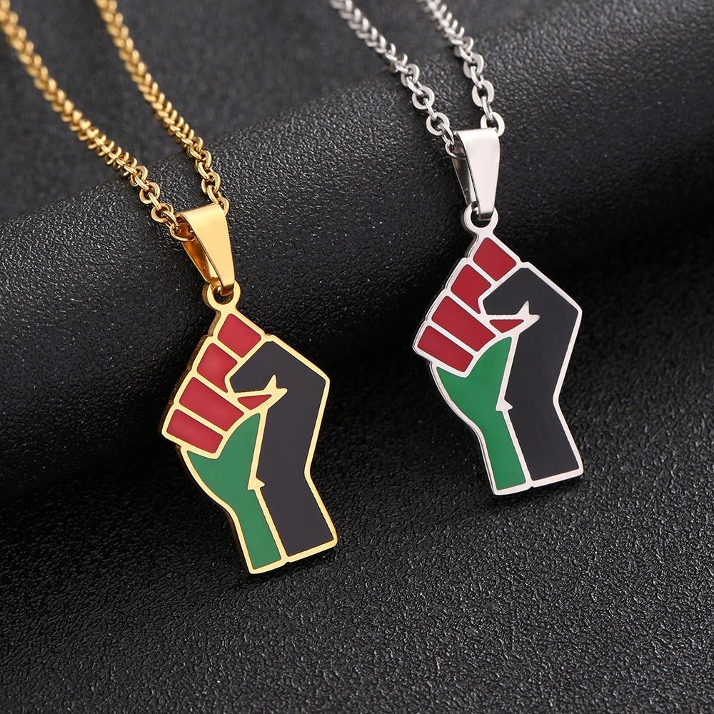 African Fist Titanium Steel Pendant Necklace