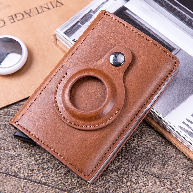 Airtag Leather Card Holder Wallet - Multi-Function Business Tracker