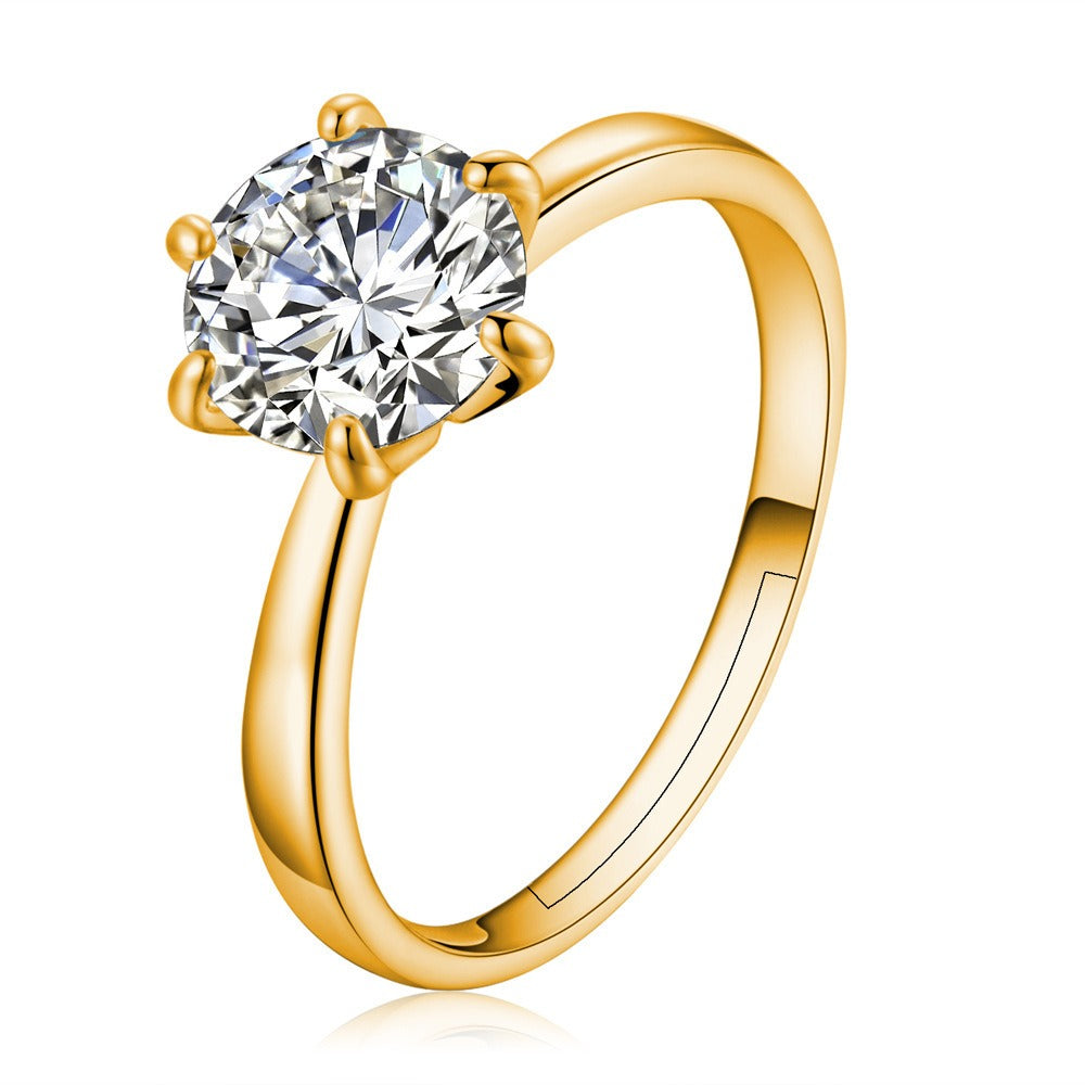 Open Zircon Fashion Wedding Ring