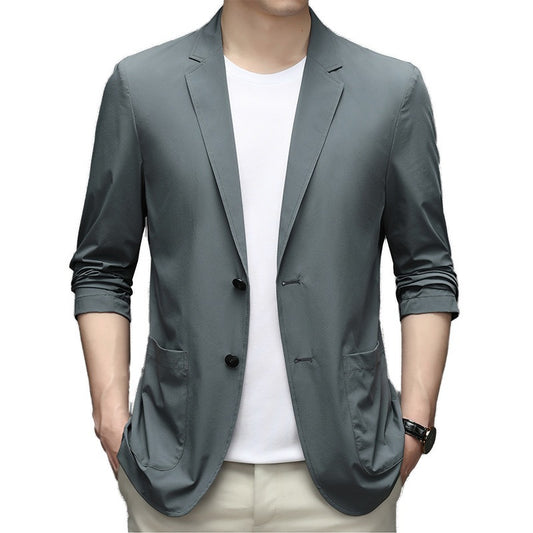 casual single suit coat with ice silk fabric for sun protection