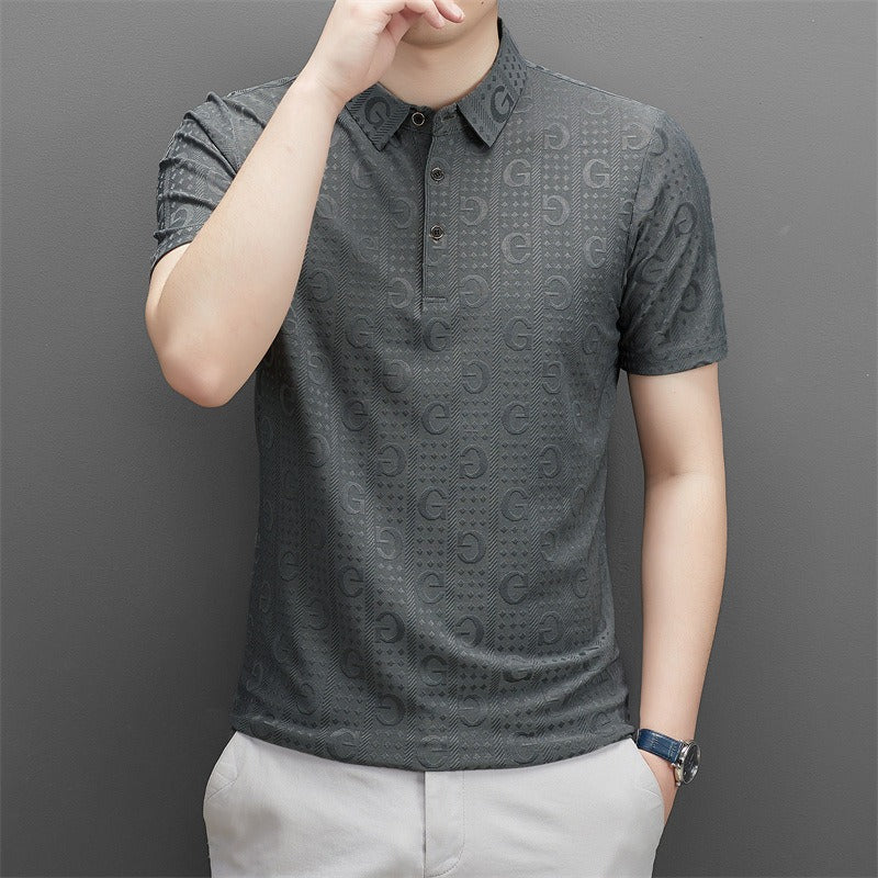 Men's polo collar casual short-sleeve t-shirt