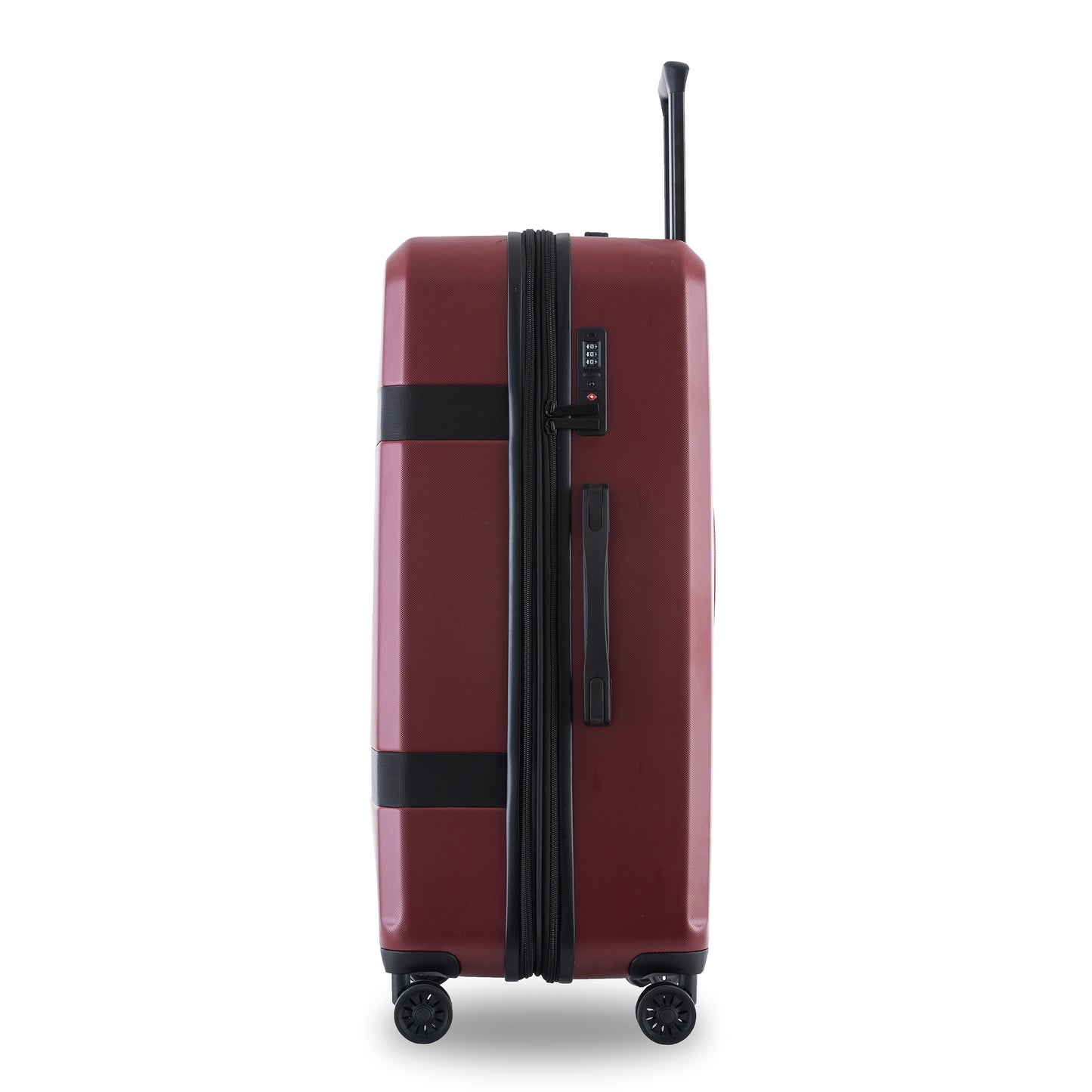 Expandable ABS+PC 3-Piece Luggage Set, Spinner Wheels, Lightweight, TSA Lock (20/24/28), Red