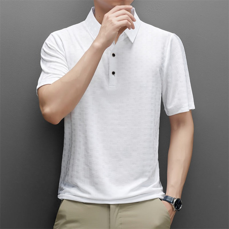 Men's polo collar casual short-sleeve t-shirt