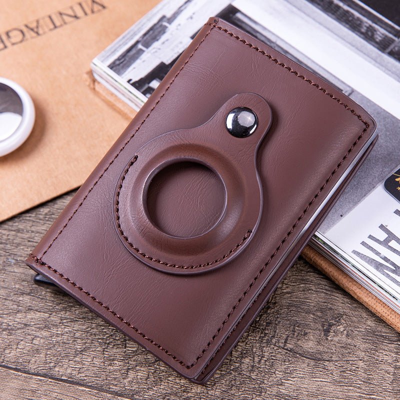 Airtag Leather Card Holder Wallet - Multi-Function Business Tracker