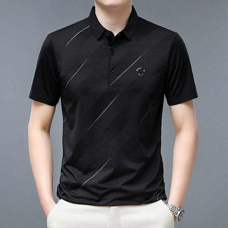 Oversized ice silk polo shirt