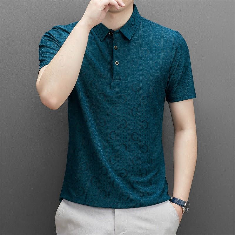 Men's polo collar casual short-sleeve t-shirt