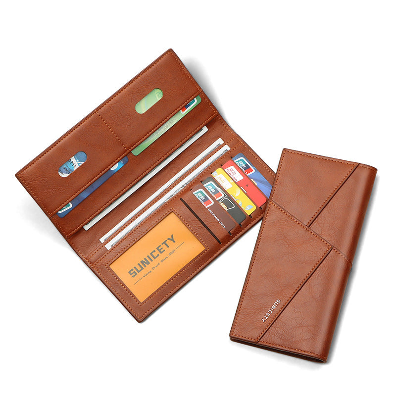 Men's Multi-Function Anti-Theft Soft Leather Wallet - Ultra-Thin Two Fold