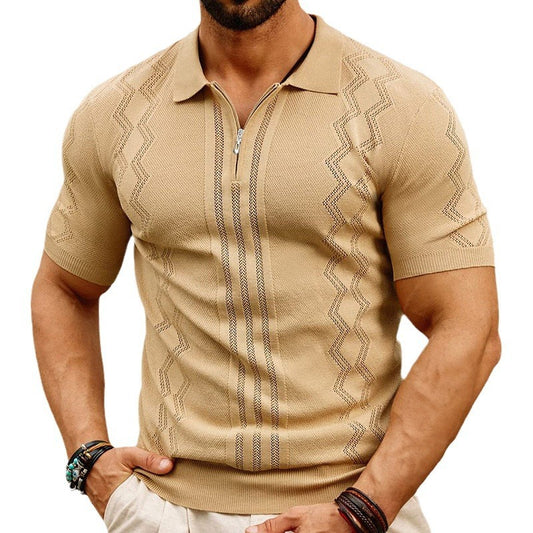 Business casual knit polo shirt