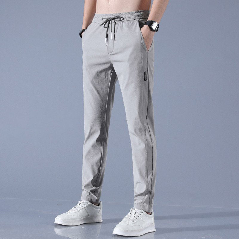 Men's casual ice silk straight-leg pants