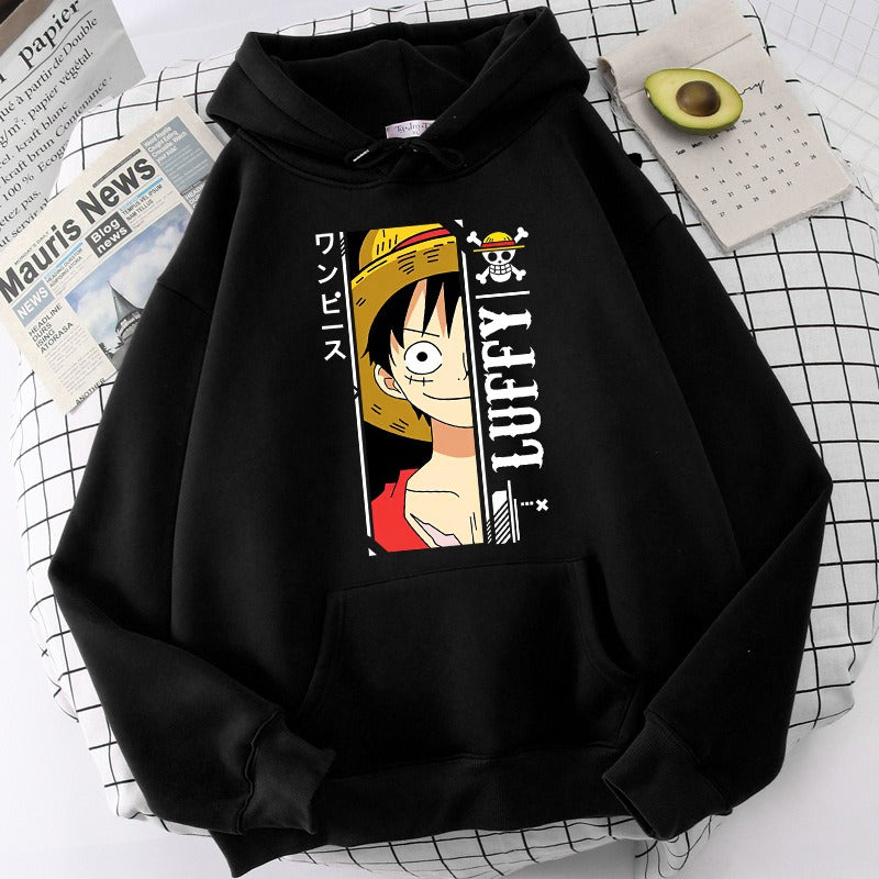 Luffy pullover hoodie with plush lining