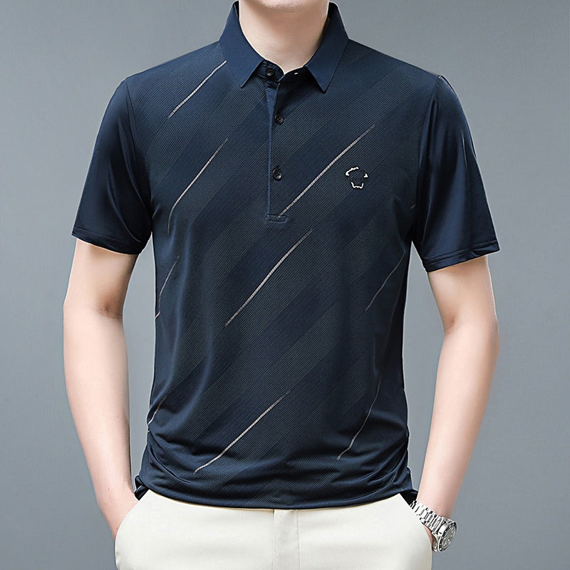 Oversized ice silk polo shirt