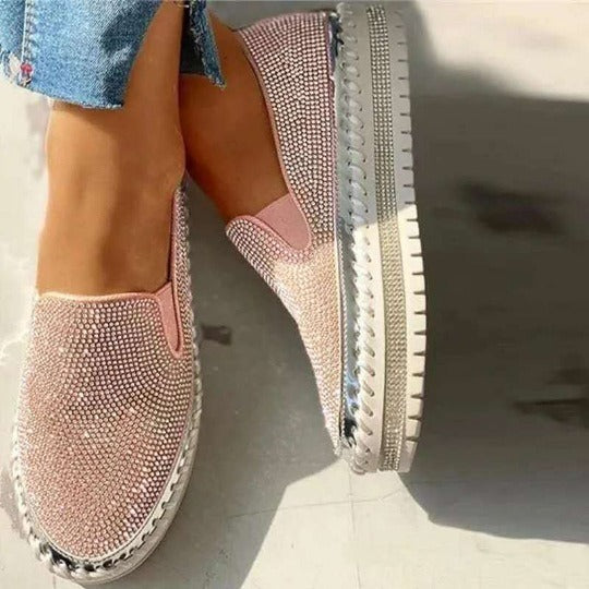 Korean Rhinestone Thick-Soled Casual Shoes