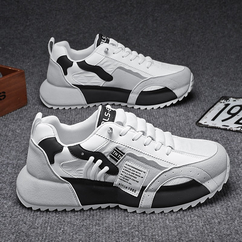 Spring Low-Top Men's Leather Sports Shoes: Running & Casual