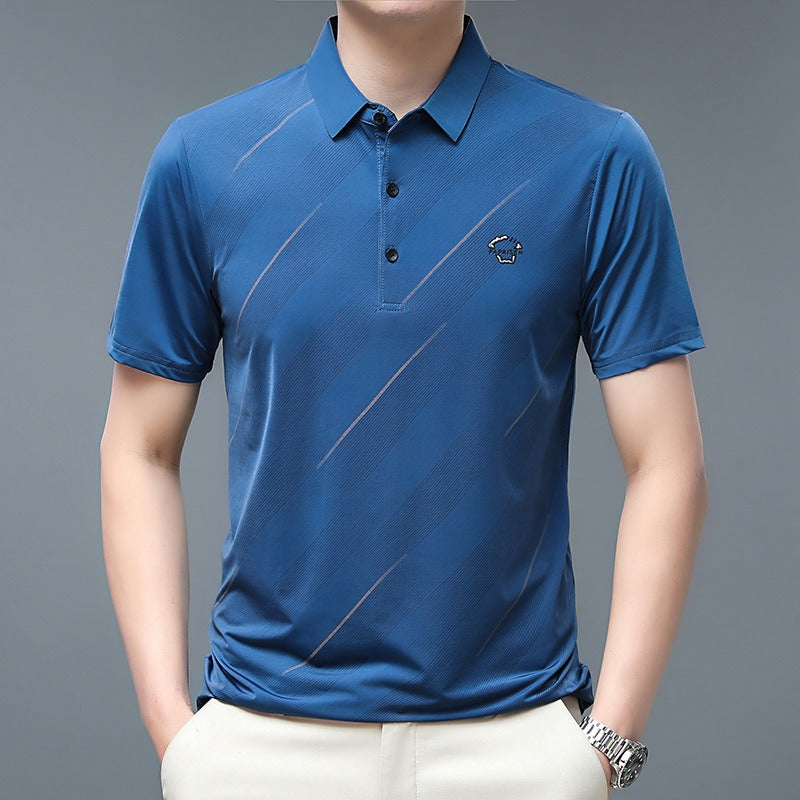 Oversized ice silk polo shirt