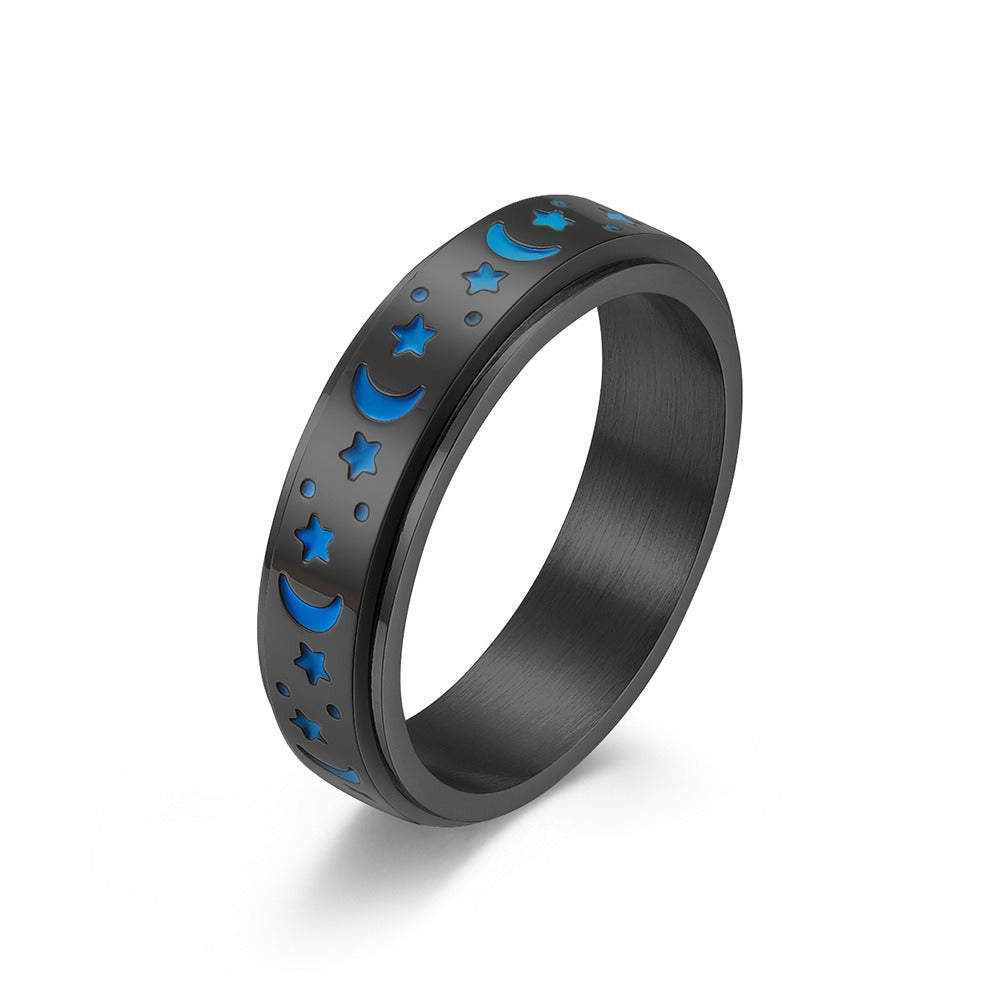 Night Glow Anxiety Relief Ring - Unisex Stainless Steel Design