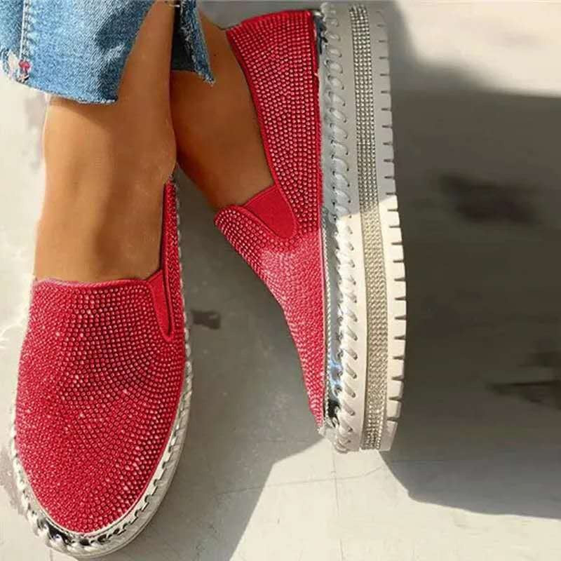 Korean Rhinestone Thick-Soled Casual Shoes