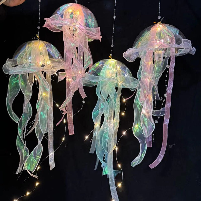 Handmade LED Jellyfish Lantern - Realistic Hanging Decoration