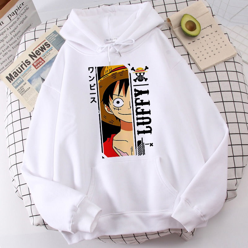 Luffy pullover hoodie with plush lining