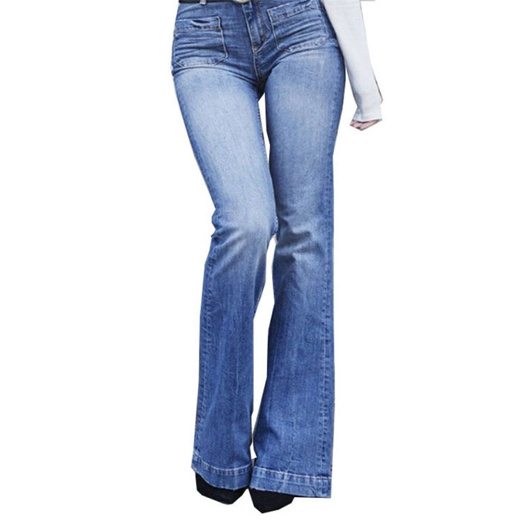 Women's high-waist vintage flared jeans