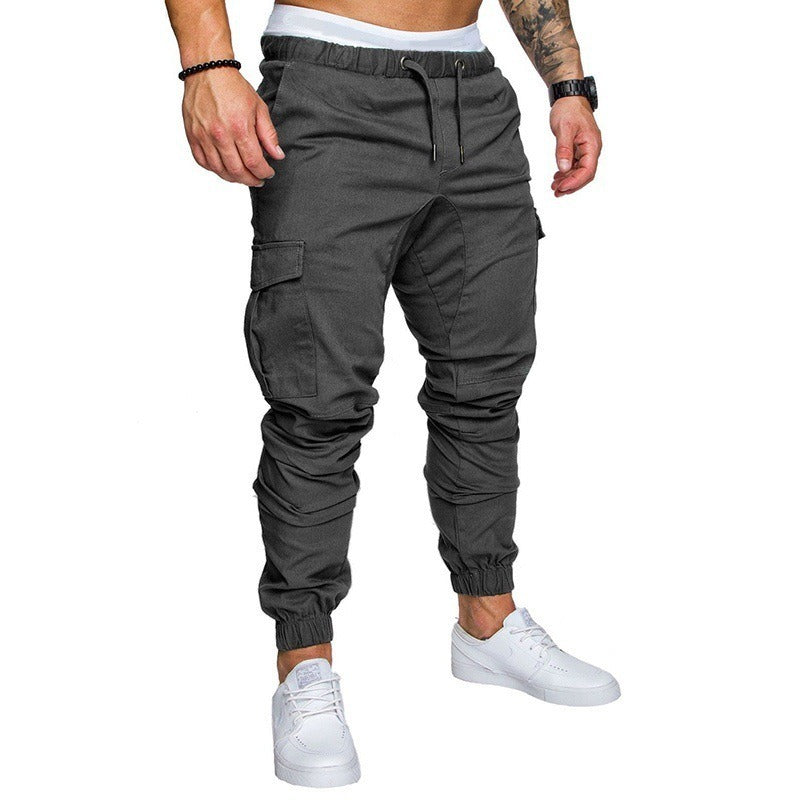 Men's multi-pocket woven casual pants