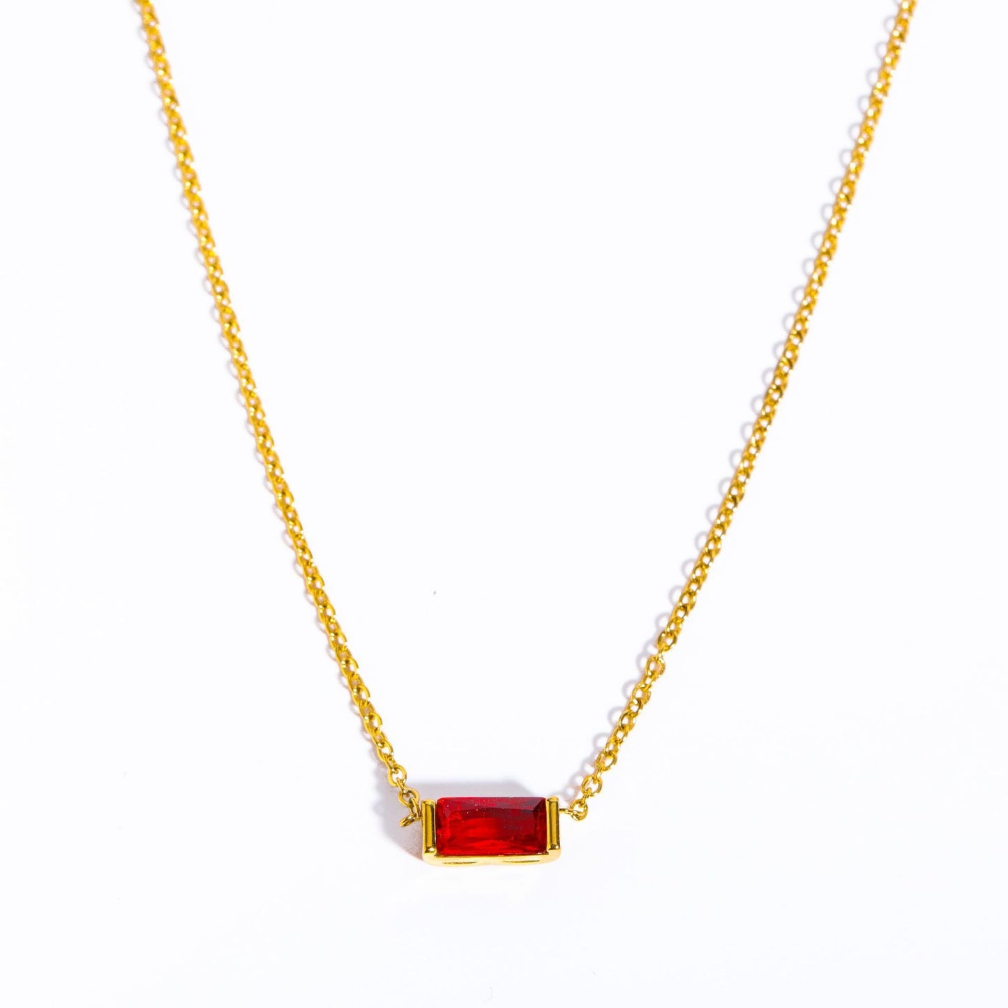 Twelve Birthstone Necklace with Zirconia