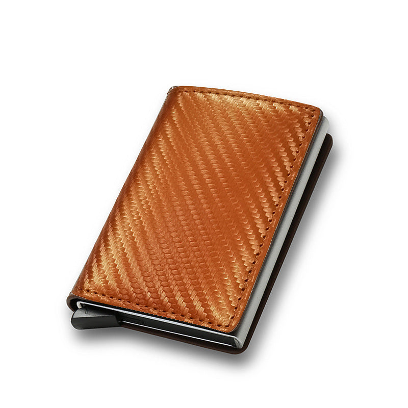 RFID Anti-Theft Carbon Fiber Pop-Up Card Holder Wallet