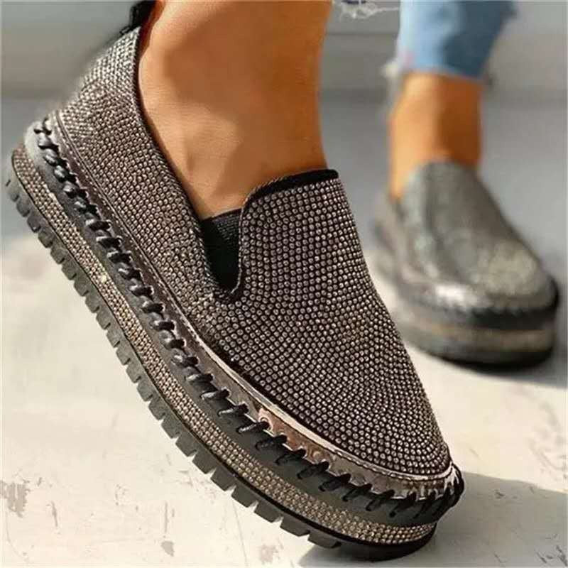 Korean Rhinestone Thick-Soled Casual Shoes