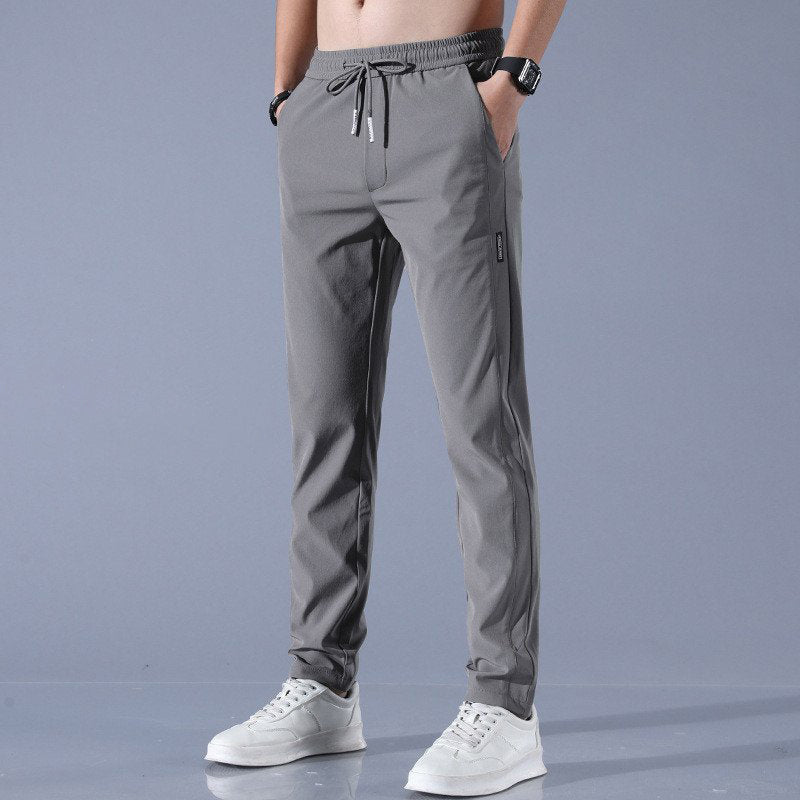 Men's casual ice silk straight-leg pants