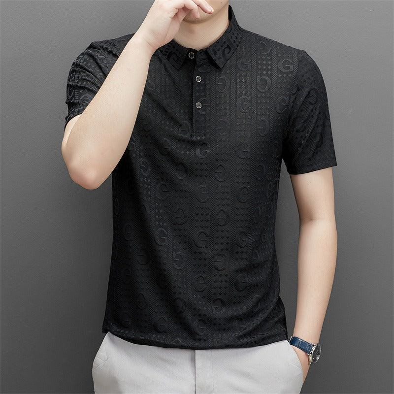 Men's polo collar casual short-sleeve t-shirt