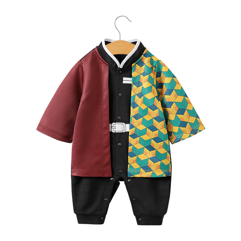 Anime baby jumpsuit, long-sleeve crawling suit for newborns.