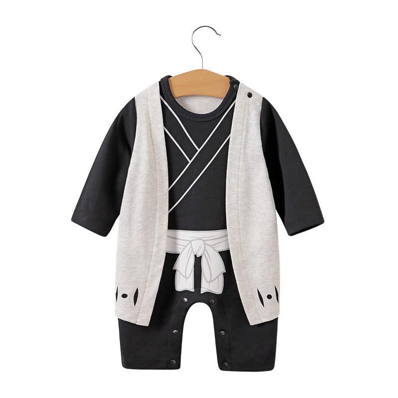 Anime baby jumpsuit, long-sleeve crawling suit for newborns.