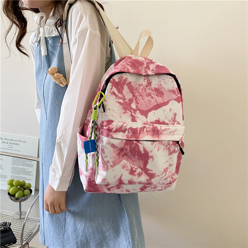 Trendy Women's Oil Painting Style Backpack, Small Travel Bag