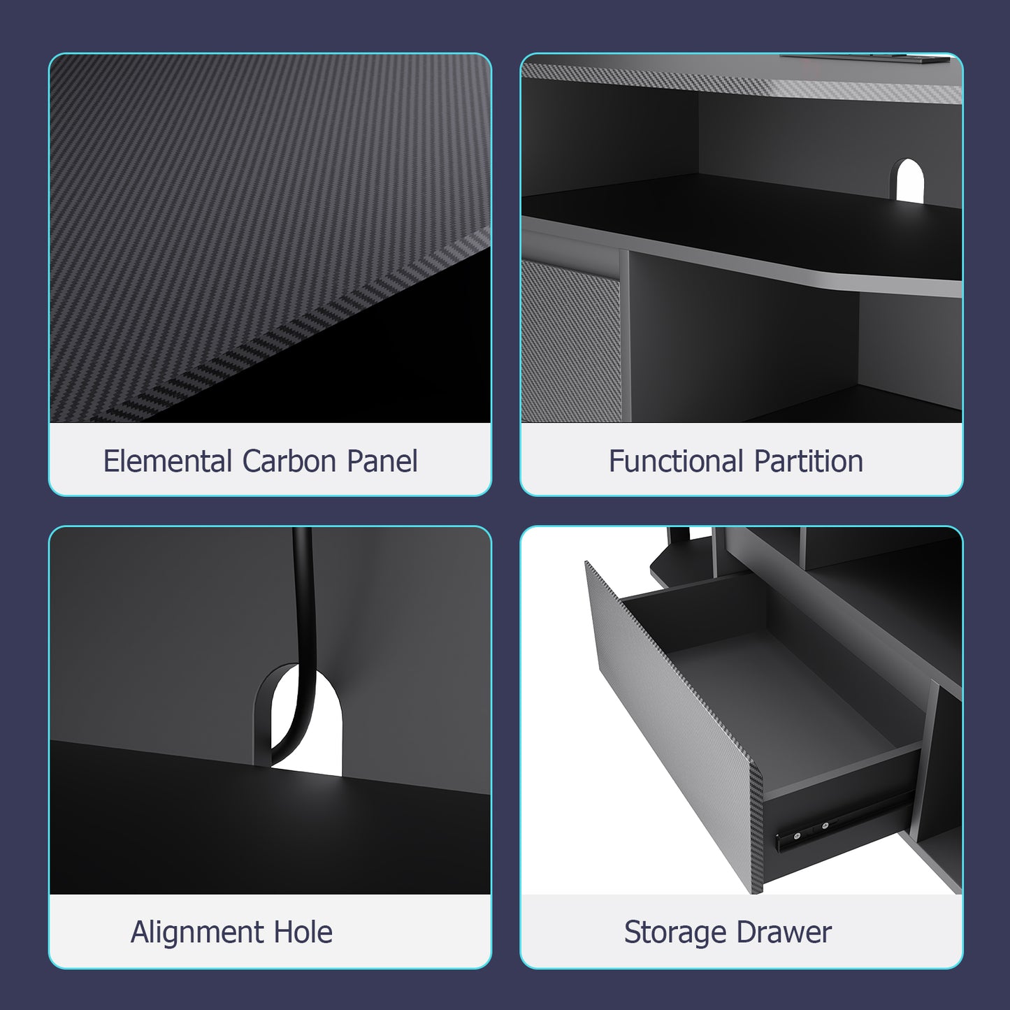 PS5 gaming TV stand with power outlet, accommodates TVs up to 65 inches.