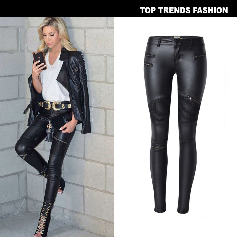 faux leather skinny pants