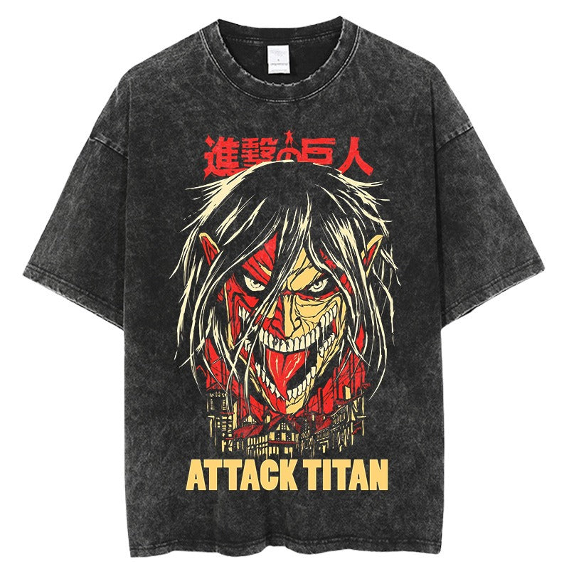 Retro Attack on Titan printed T-shirt Unisex