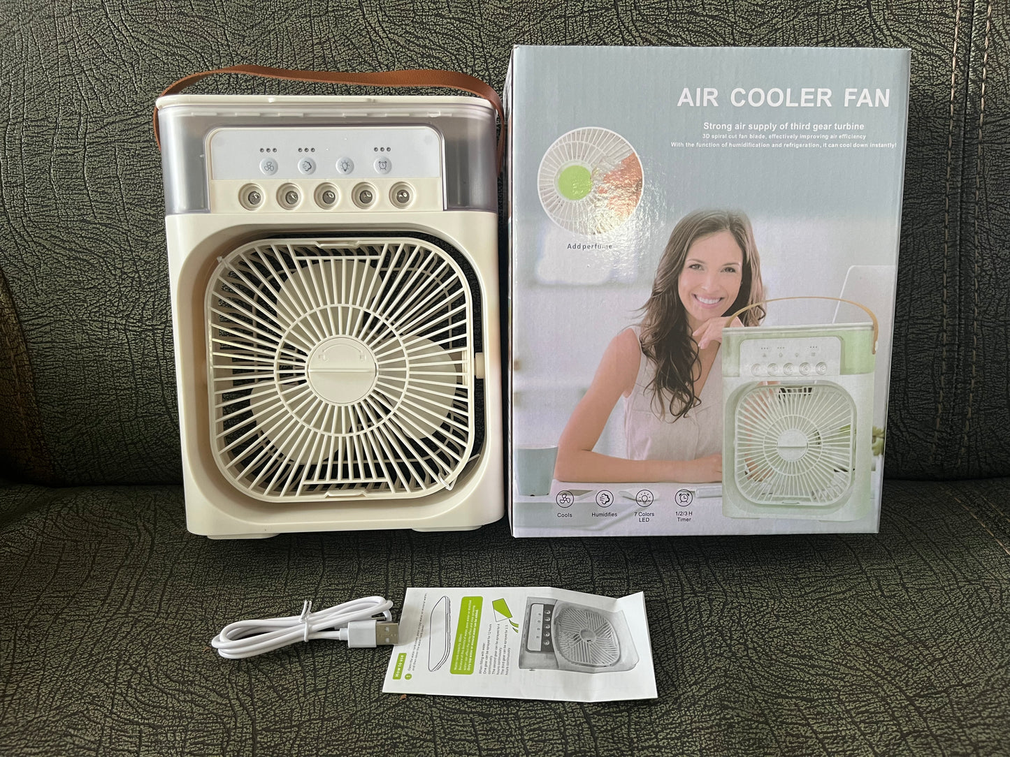 Portable Desktop Air Cooler: USB Electric Fan with Water Cooling & Humidifier