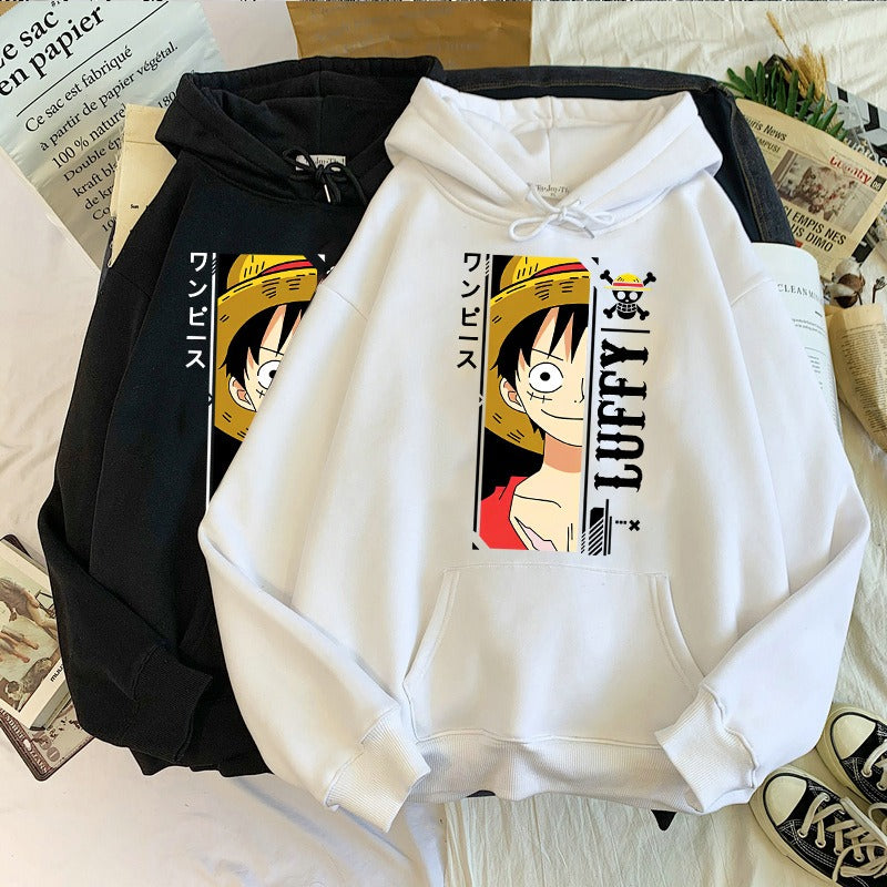 Luffy pullover hoodie with plush lining